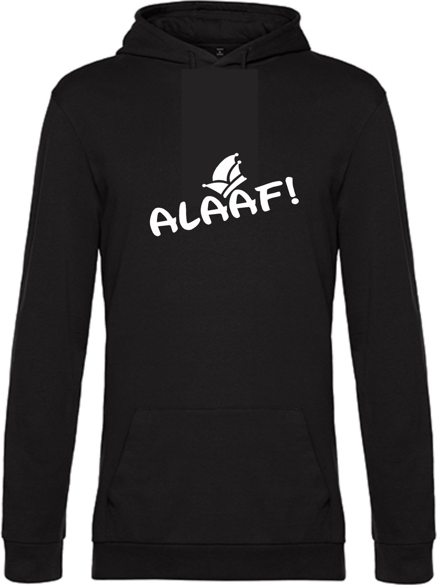 Zwarte Carnavals Hoodie trui ALAAF in wit Large Unisex - Specialties by EIZOOK