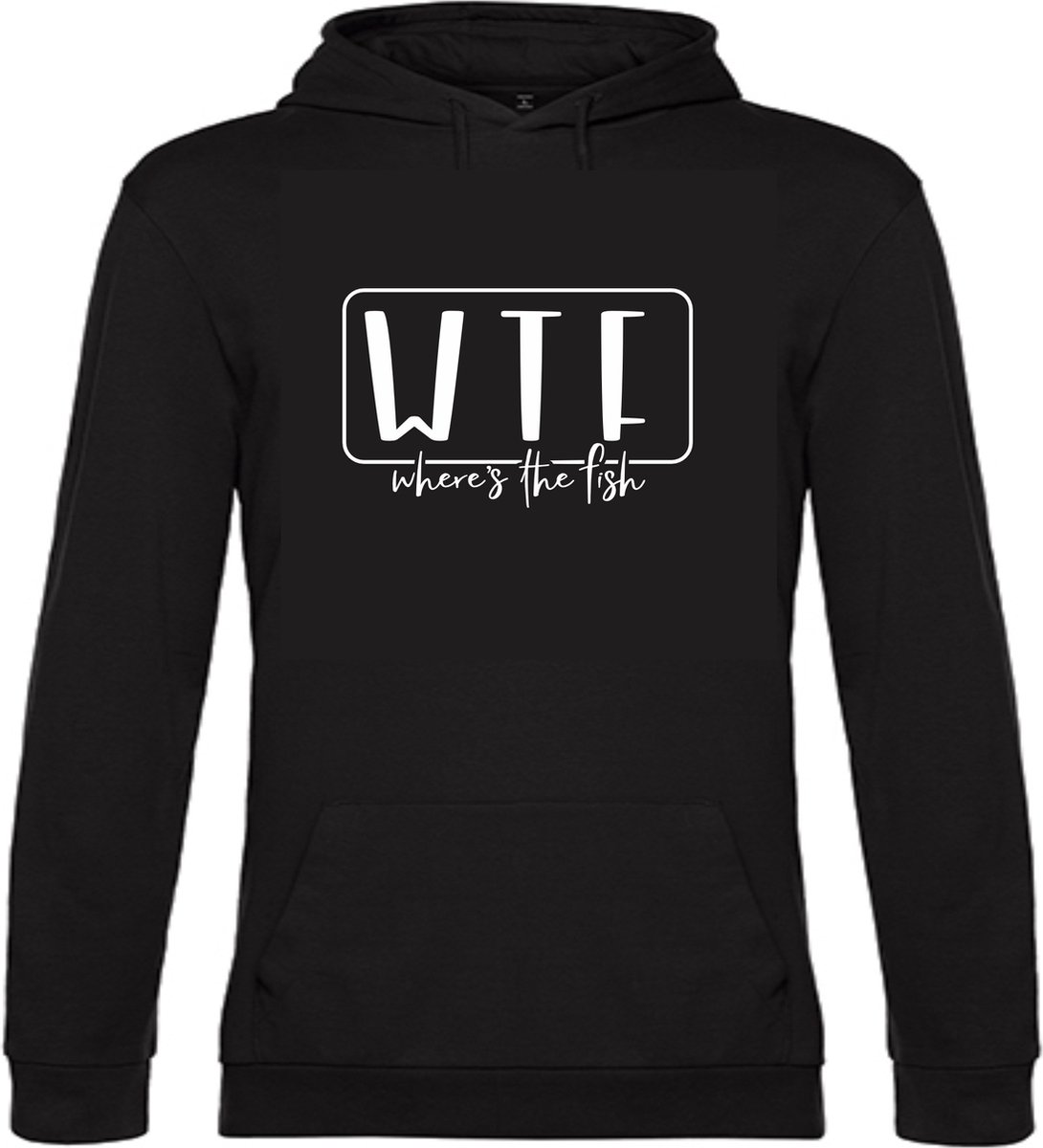 Zwarte Hoodie WTF Wit XLarge UNISEX - Specialties by EIZOOK