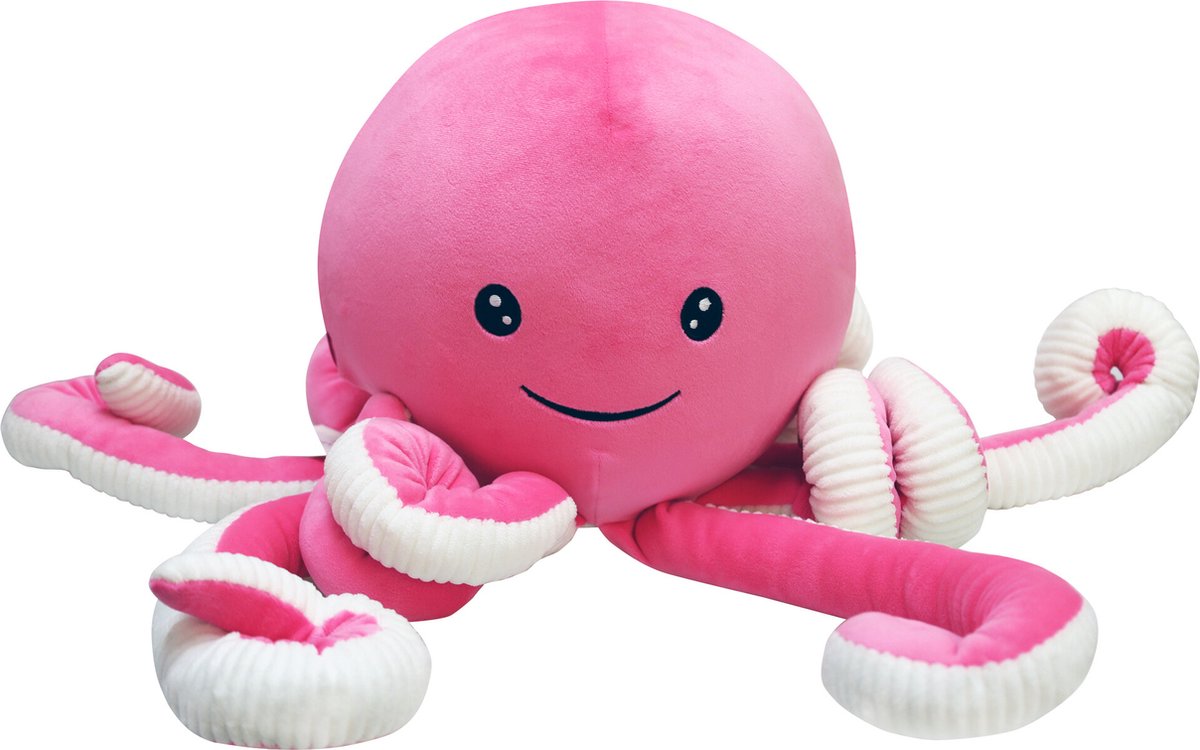 Borduurknuffel Octupus roze