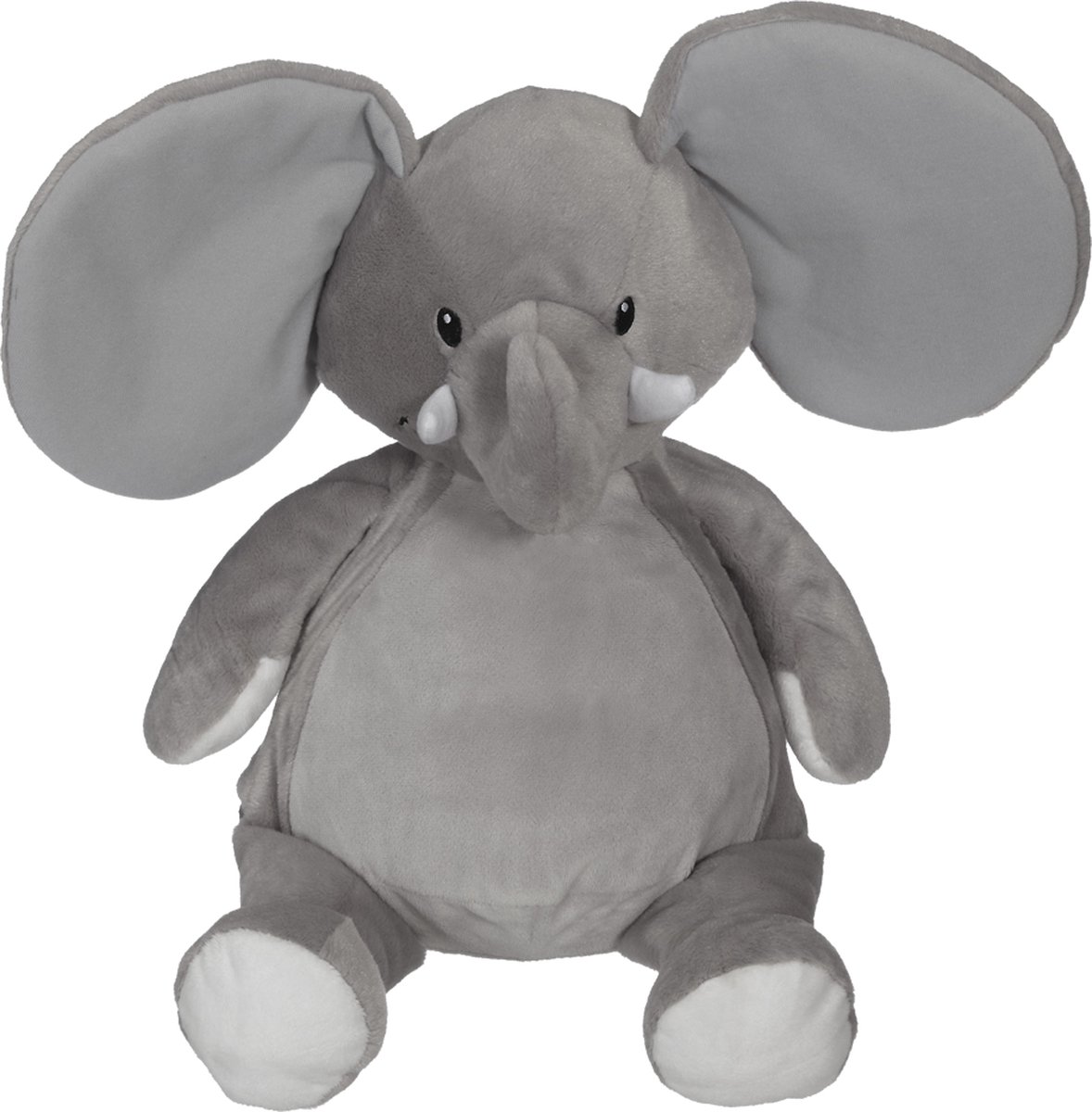 Borduurknuffel Olifant Grijs