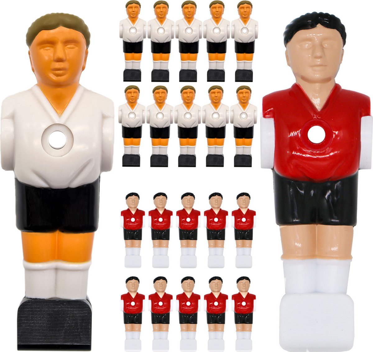 22 Tafelvoetbal Poppetjes 16mm - Tafelvoetbalpopjes Tafelvoetbalspeler Tafelvoetbalmannetjes