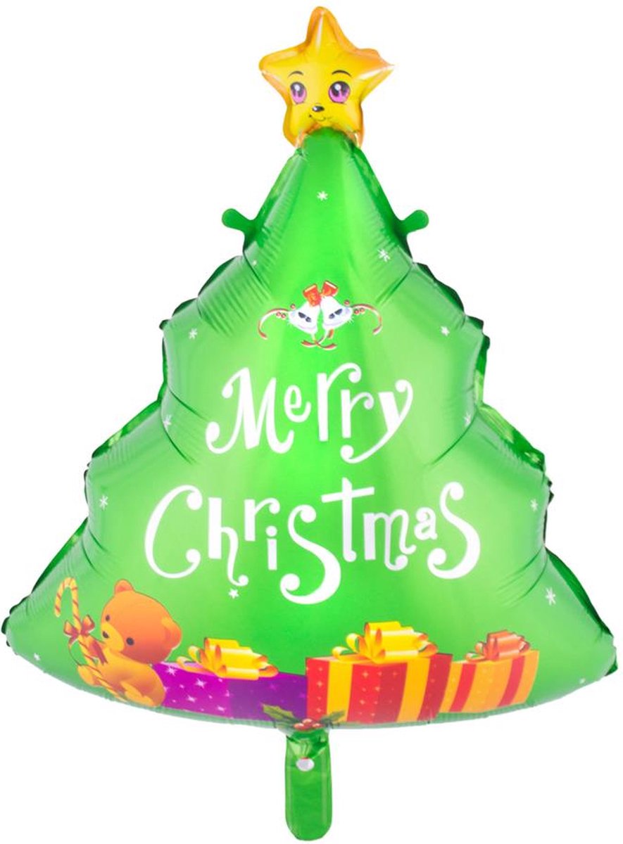 Folieballon Kerstboom Merry Christmas (81 x 61 cm)