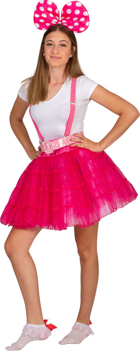 Tule petticoat rok glitter roze