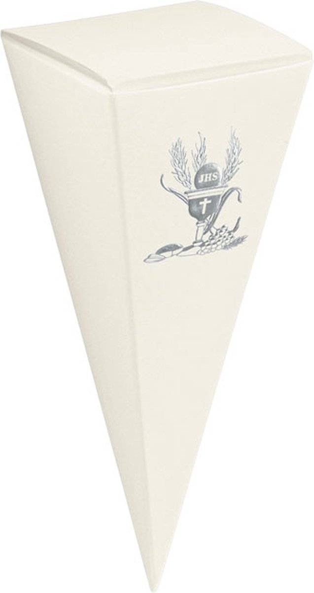 12 cadeau-doosje - communie - punt-doosje zilverkleurige kelk opdruk uitdeeldoosje