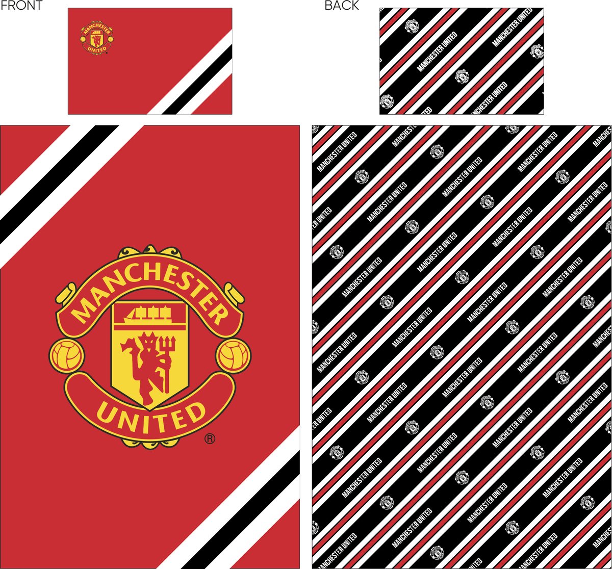 Team Merchandise Core Stripe Single Duvet Set - Man United -.