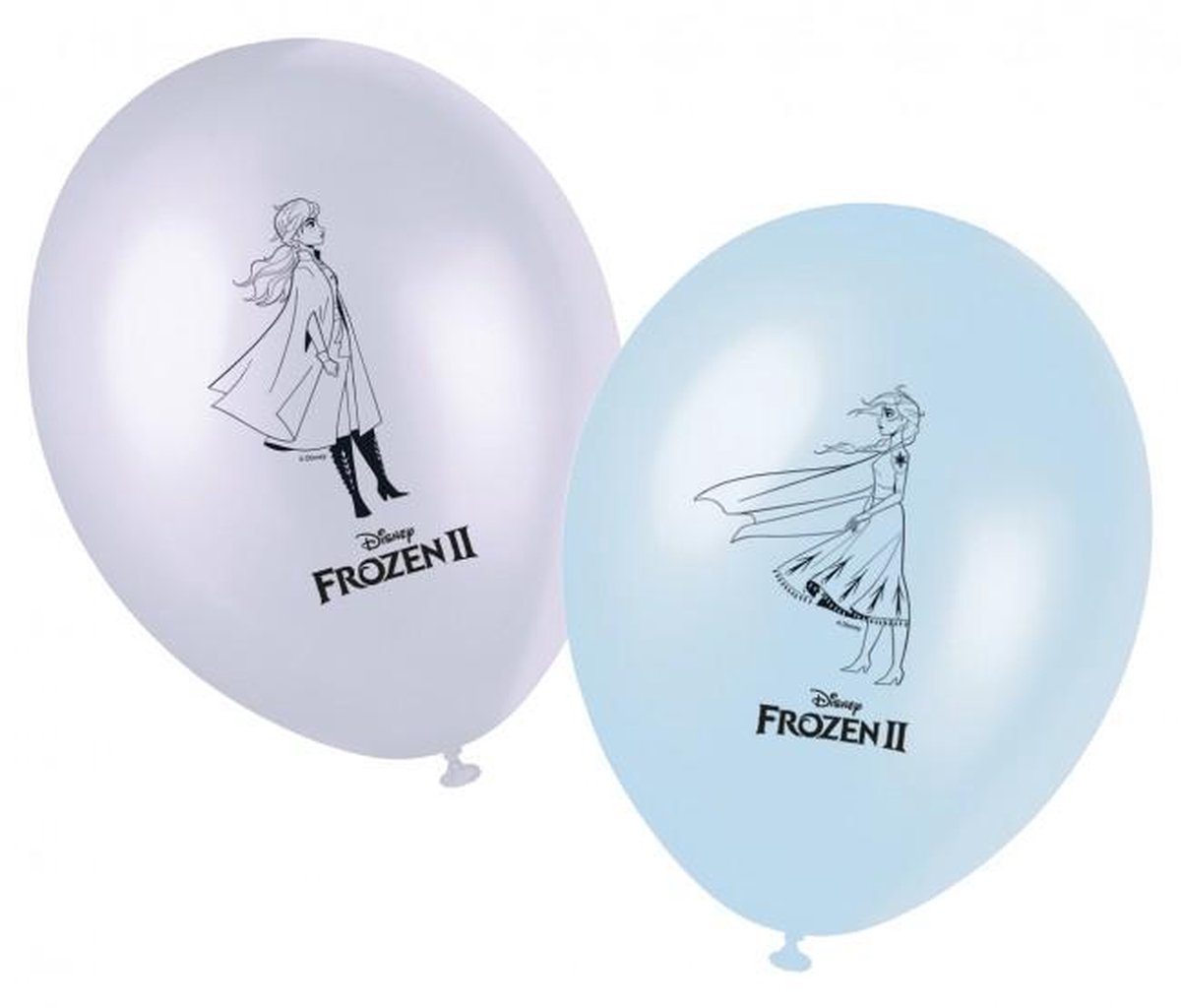 Frozen 2 Ballonnen, 8 stuks - Frozen themaballonset -anna elsa - Blauwe Disney Frozen ballonnen setje van 8x stuks - Feestartikelen en kinder verjaardag versiering