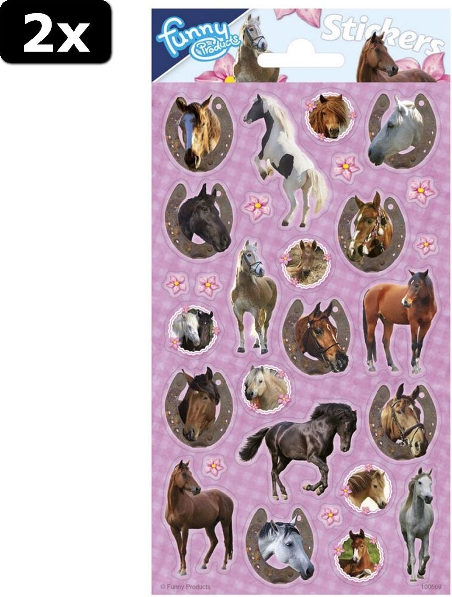 2x Funny Products Paarden Stickers