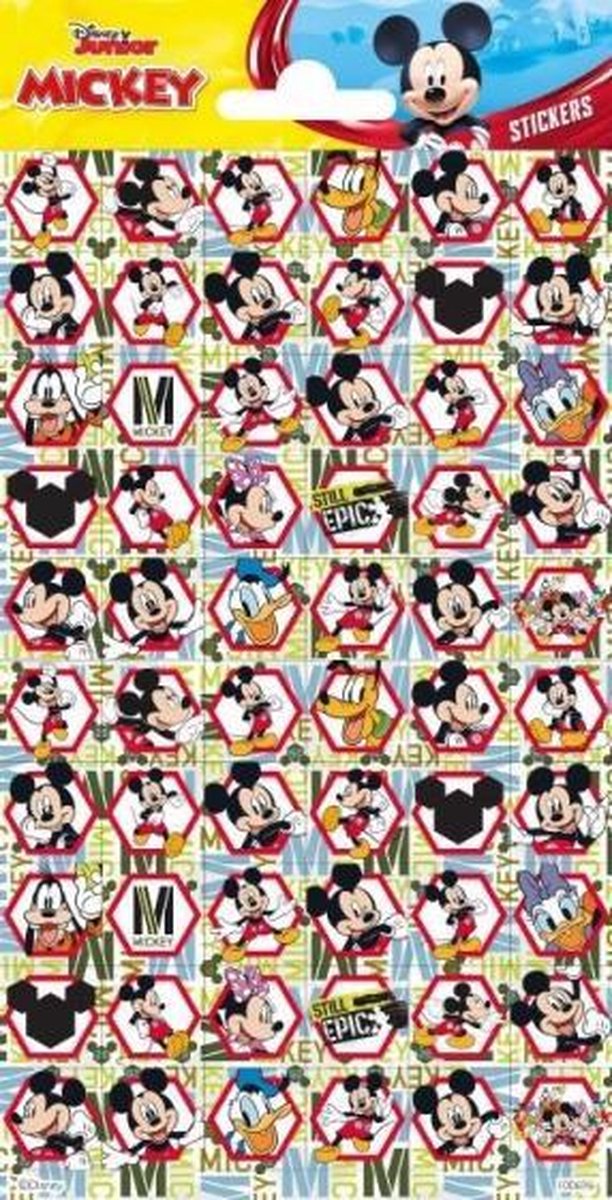 stickers Mickey Mouse 20 x 10 cm papier 60 stuks