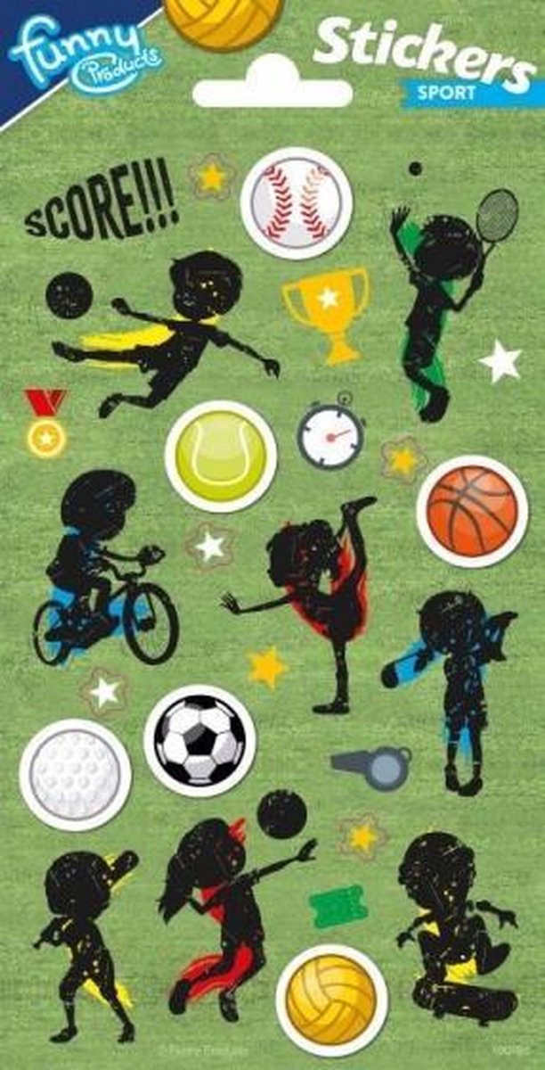 stickers Soccer 20 x 10 cm papier groen 13 stuks
