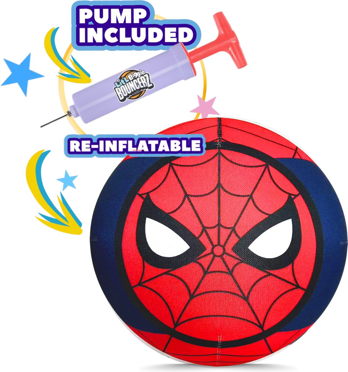 Litl Biggie Bouncerz Spiderman - Opblaasbare speelgoedbal