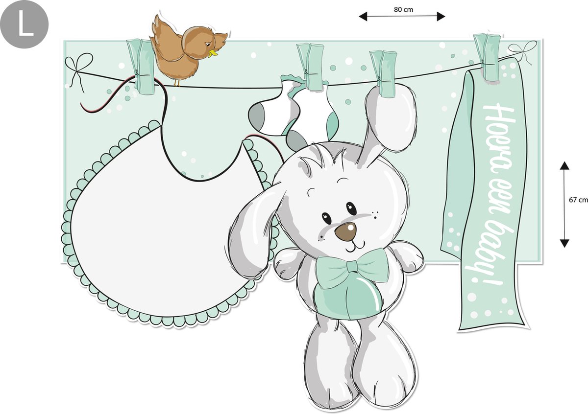 GeboortebordOnline.nl - geboortebord tuin jongen of meisje SAM - maat L - met of zonder gratis naamsopdruk