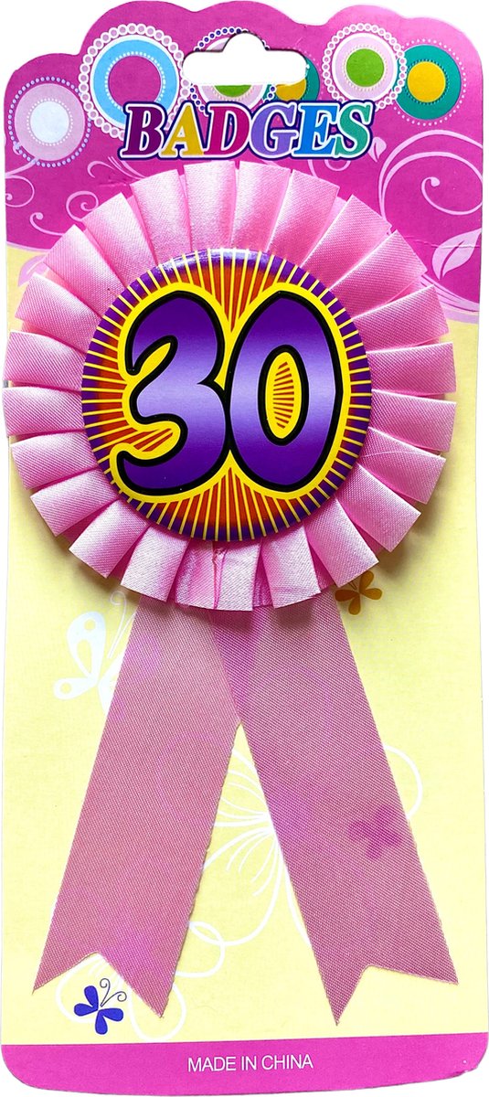 Badge Button Broche 30 jaar Roze