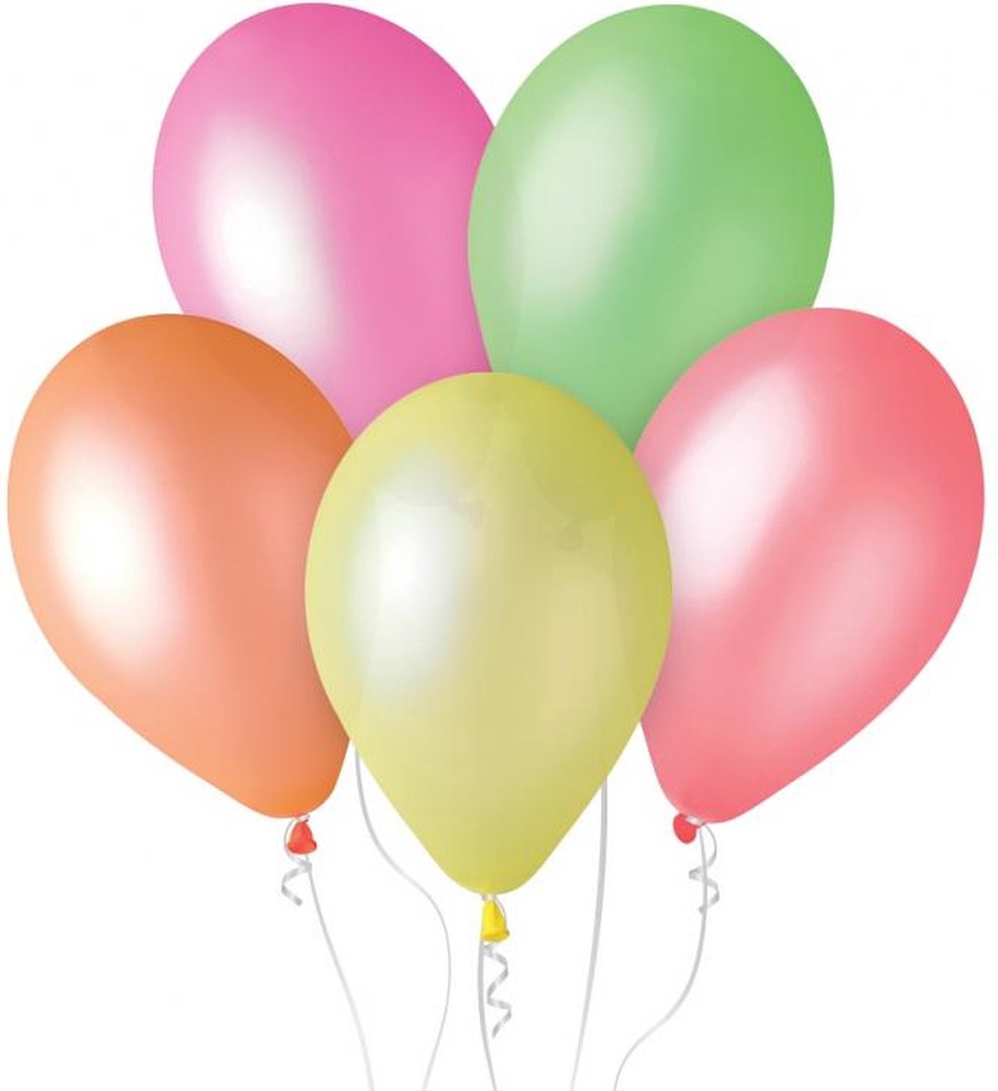 Zak van 100 Fluorescerende Ballonnen - 30cm diam. - Multikleurig
