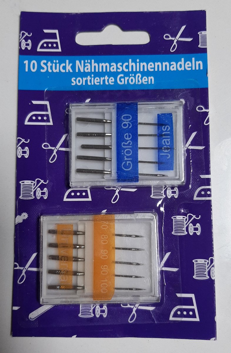 2x 5 stuks naaimachinenaalden - jeans 90 - universeel 70-100 - 10 naaimachine naalden - 2 doosjes machinenaalden - naaimachinenaald