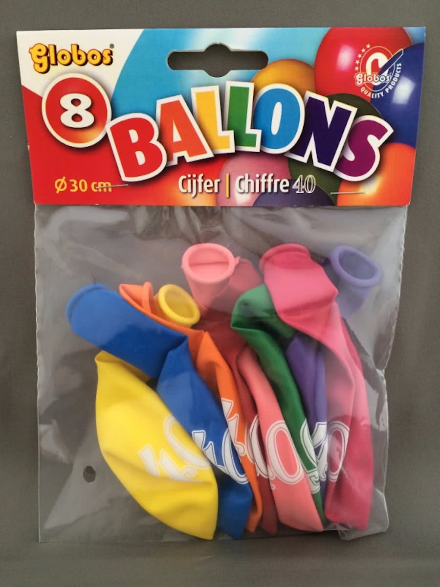 40 jaar ballonnen 8 stuks