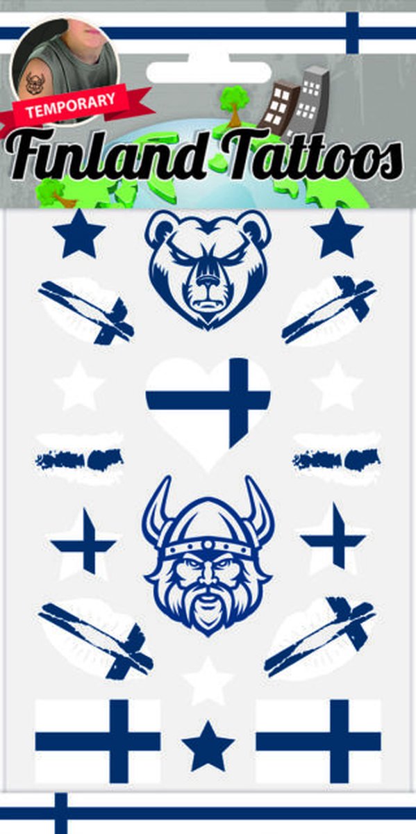 Globos Tattoos Finland Junior 200 X 102 Mm 19-delig