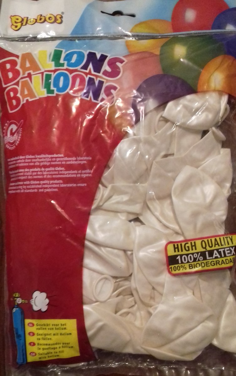 Globos zak met 100 ballons, no. 12 parel wit