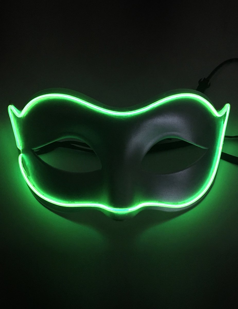 GOODMARK - Neon LED Venetiaans masker voor volwassenen