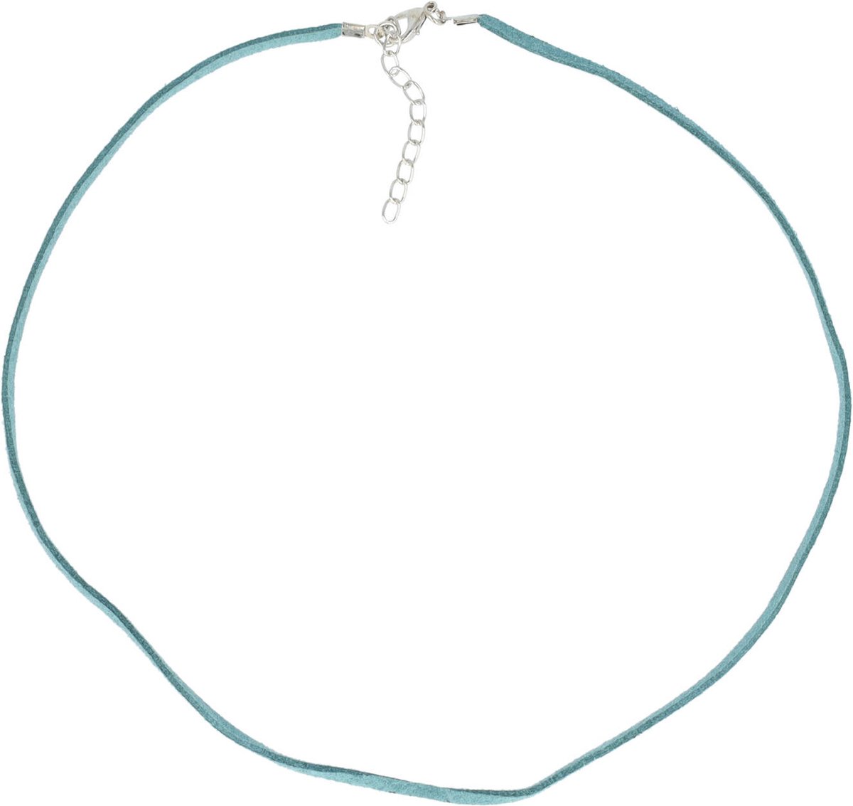 Haarsoires DIY veterketting 50 cm – imitatie suède, verstelbaar met verlengketting – blauw – set van 10 - Onderdelen - Zelf Sieraden & Haaraccessoires Maken