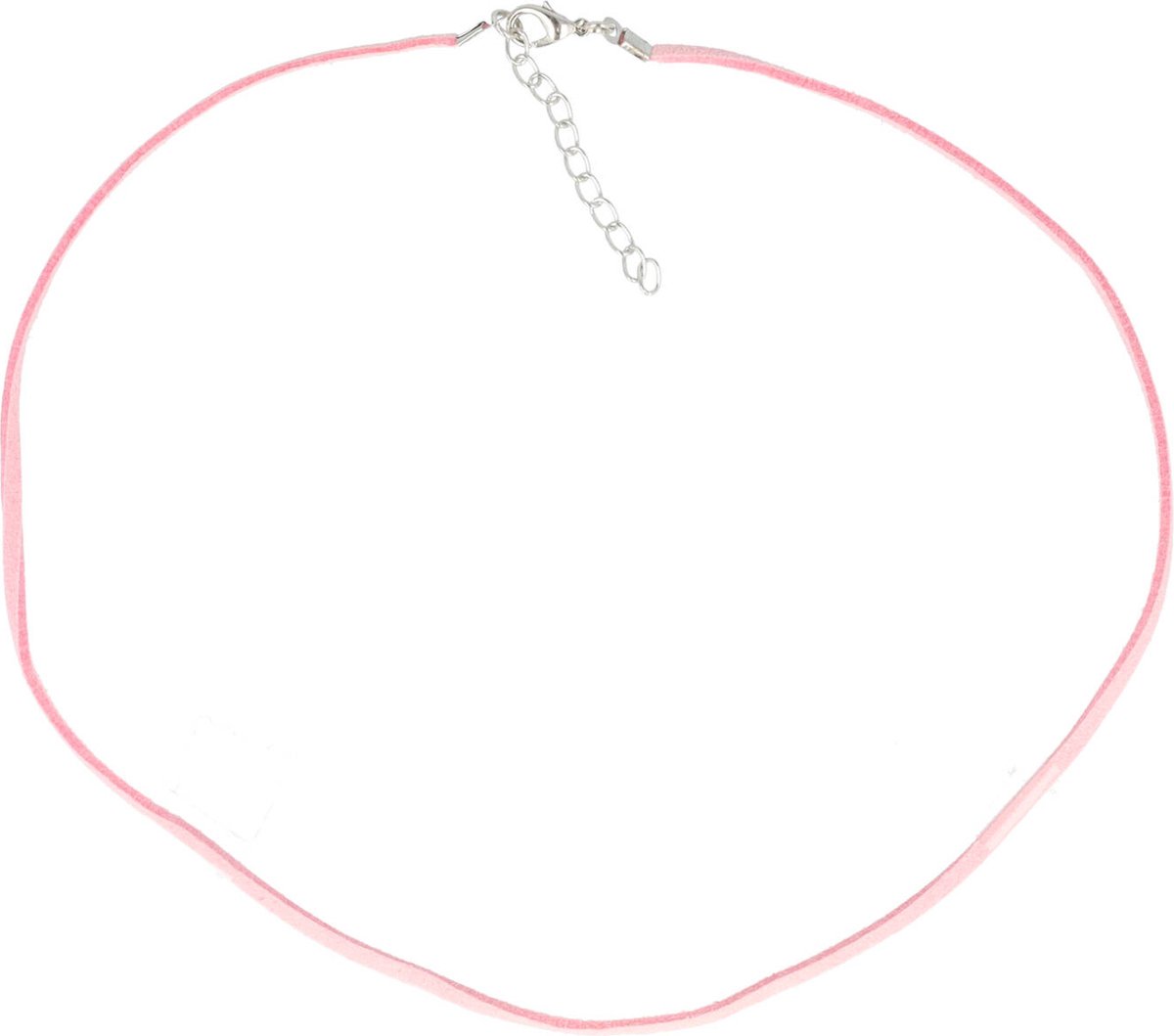 Haarsoires DIY veterketting 50 cm – imitatie suède, verstelbaar met verlengketting – roze – set van 10 - Onderdelen - Zelf Sieraden & Haaraccessoires Maken