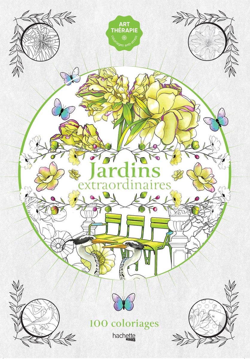 Bodoni Générique - 100 Coloriages Art Therapie - Jardins Extraordinairs - Kleurboek voor volwassenen
