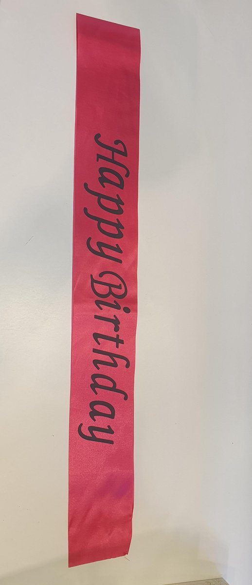 Roze sjerp verjaardag sash Happy birthday  feestje 80 cm party