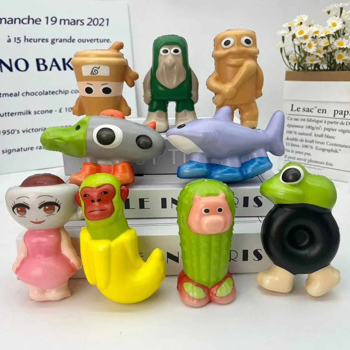 Happy Trendz® Italian Brainrot Squishy Squishie Set – Tung Tung Tung Sahur – Kawaii Squishy Stressbal + Mystery Squishy erbij geleverd, Meme Squishy Antistress