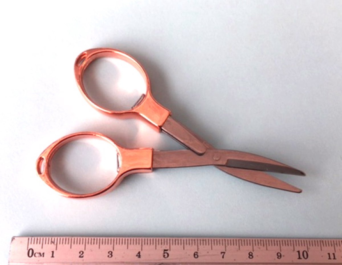 Opvouwbaar reis schaartje, inklap 8 cm, rosé goud