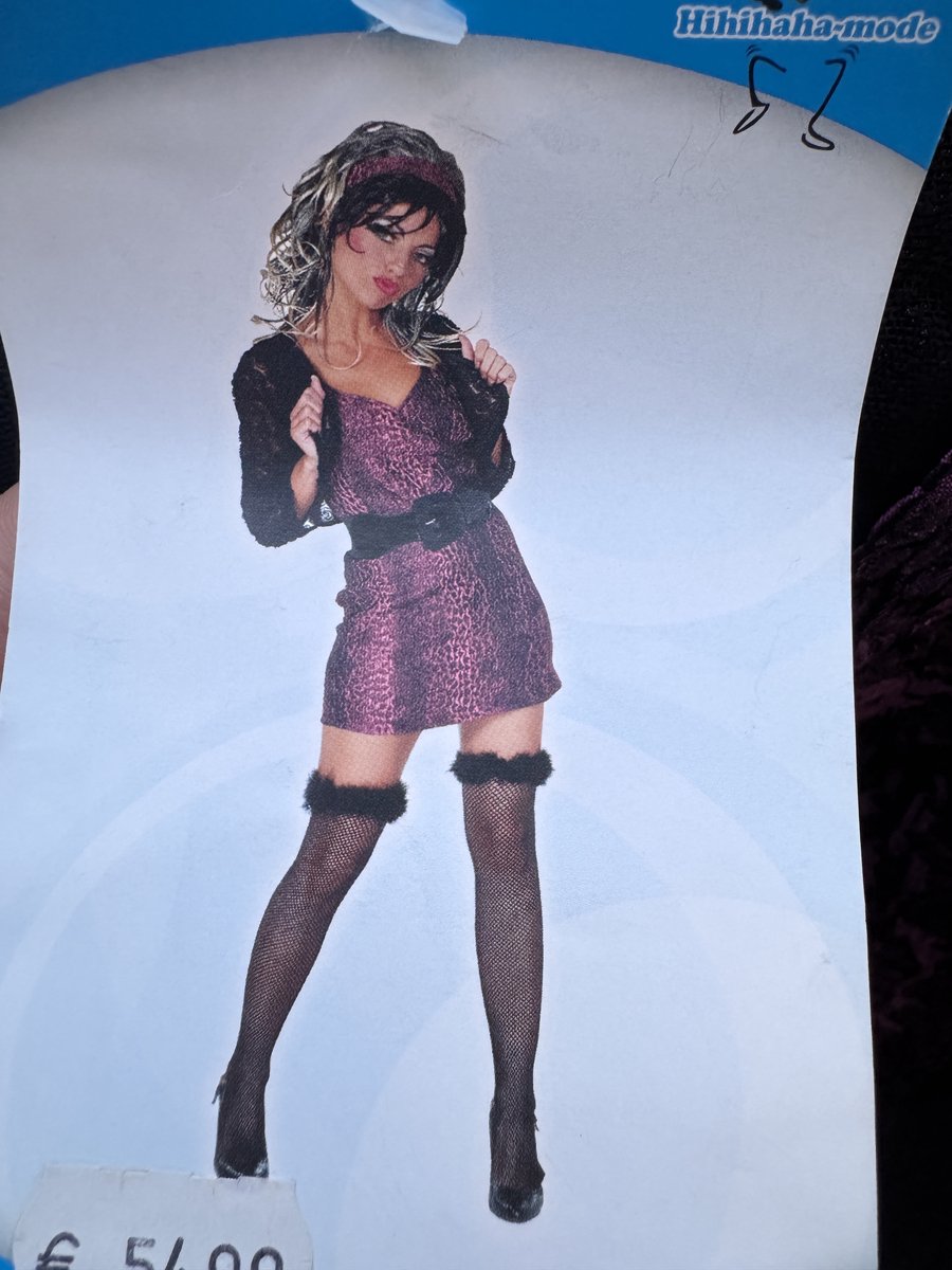 hihihaha Donker paars jurkje met bolero en riem carnaval