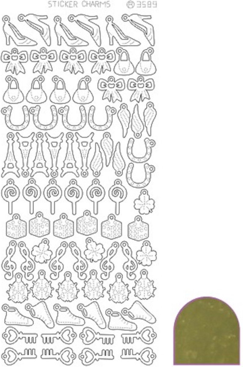 Hobbyjournaal - Stickervel - Charm Lucky - Mirror: Gold - STCH047