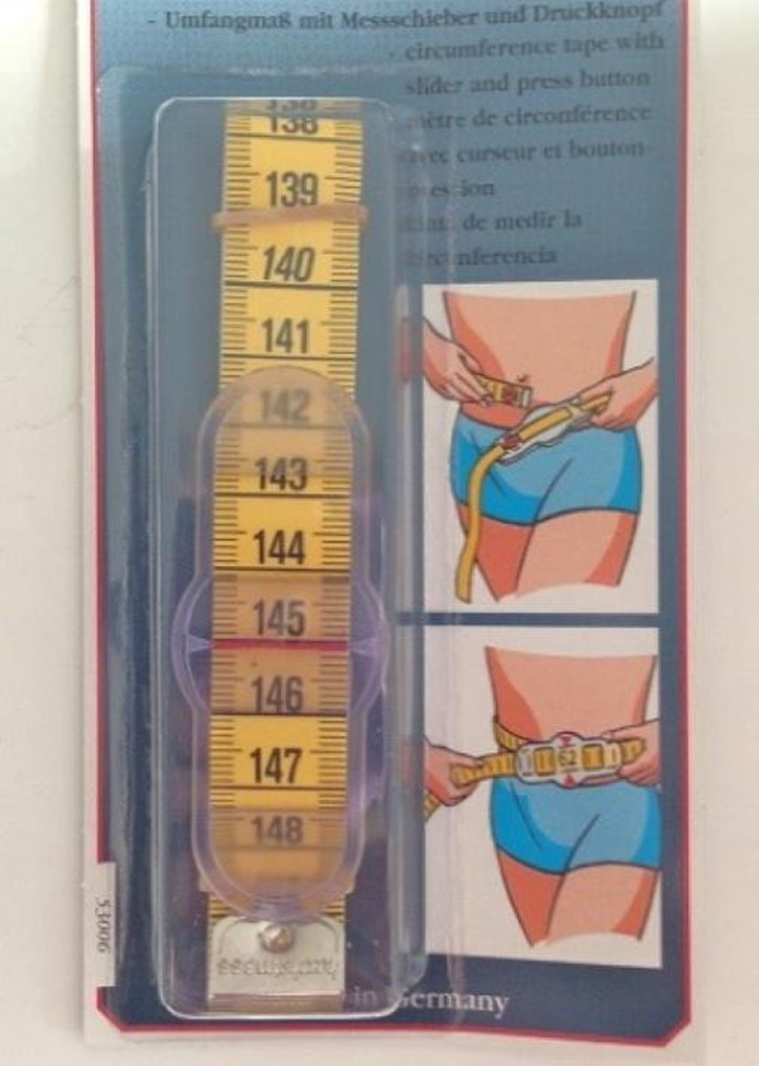 Easy-Check meetlint met schuif en drukker, om jezelf maat te nemen