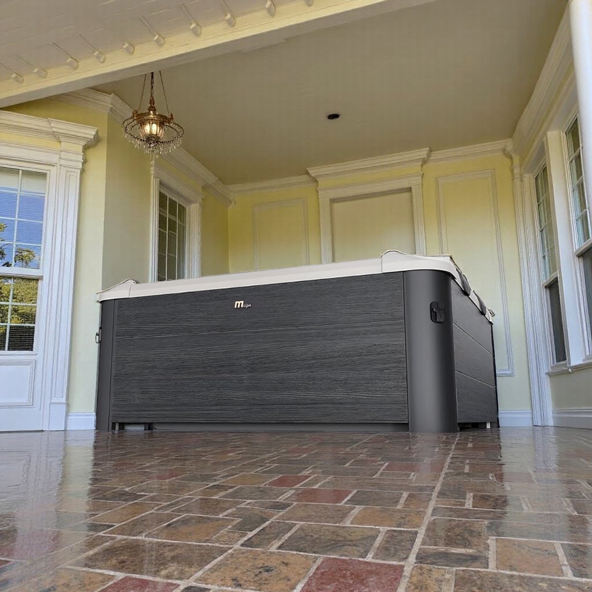 Luxe Oslo Plus Jacuzzi Spa – 6 Persoons Opblaasbare Whirlpool met 128 Massage Jets, Hydrojets, LED Verlichting & Verwarming – Hometotry