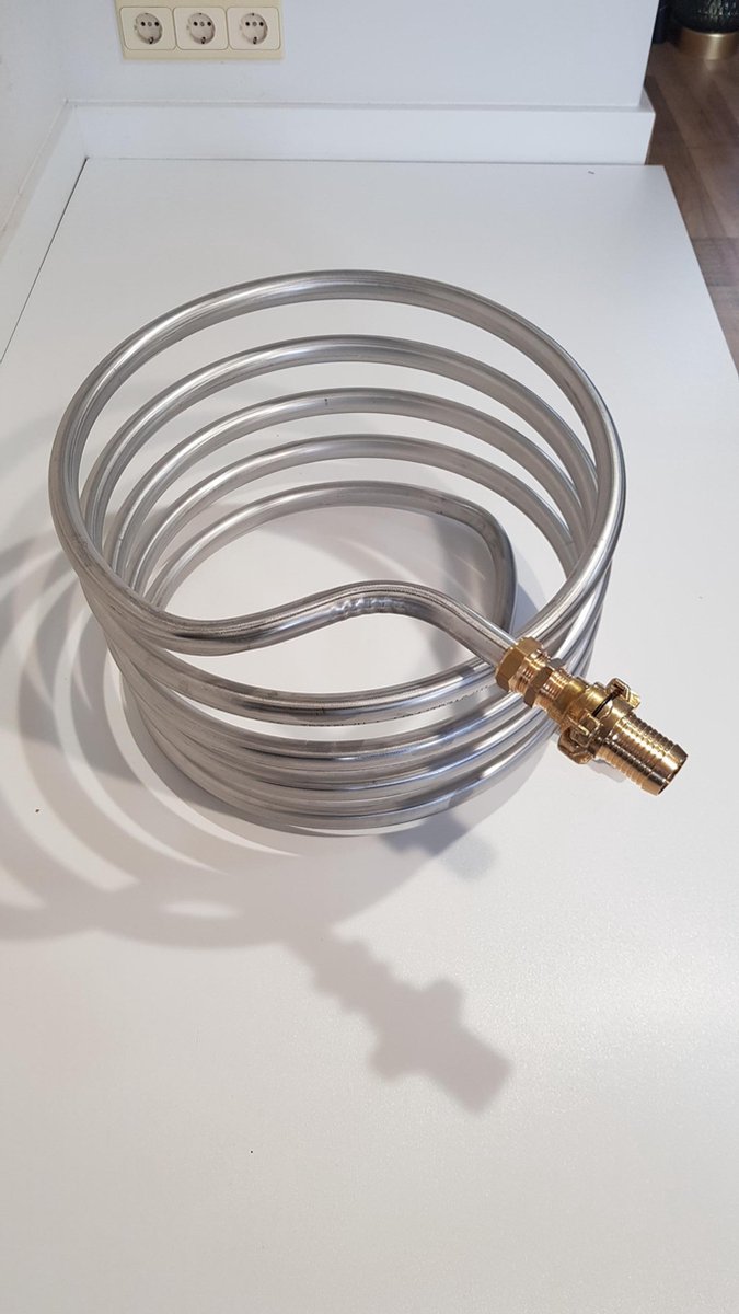 Zwembadverwarming rvs 316 wisselaar 22 mm 6 meter 31 cm