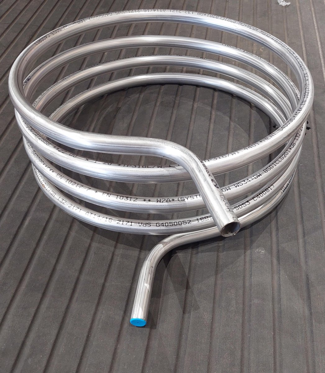 Zwembadverwarming.nl rvs warmtewisselaar voor oliedrum 49 cm 22 mm 6 meter