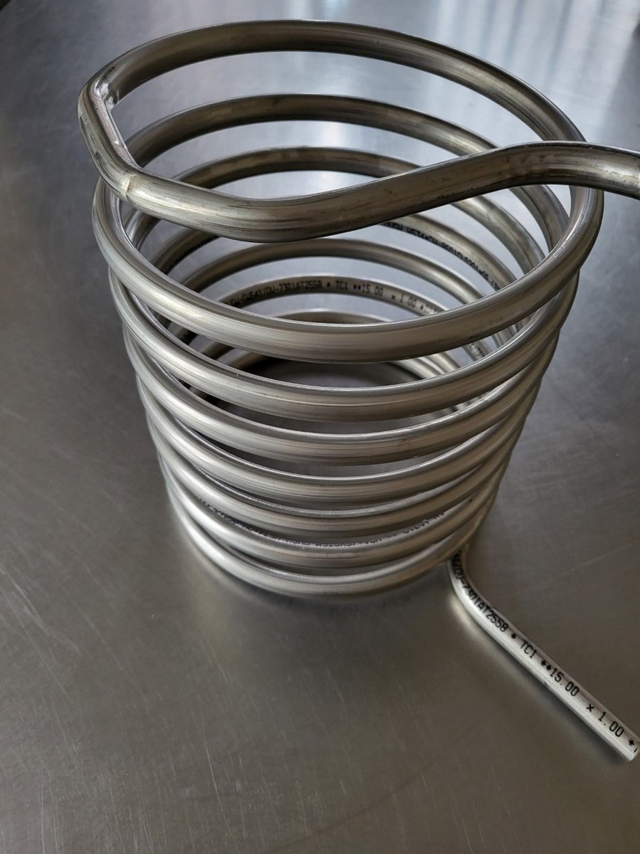 rvs 316 wisselaar 25 cm zwembadverwarming hottubverwarming houtgestookte zwembadverwarming warmtewisselaar rvs 15 mm