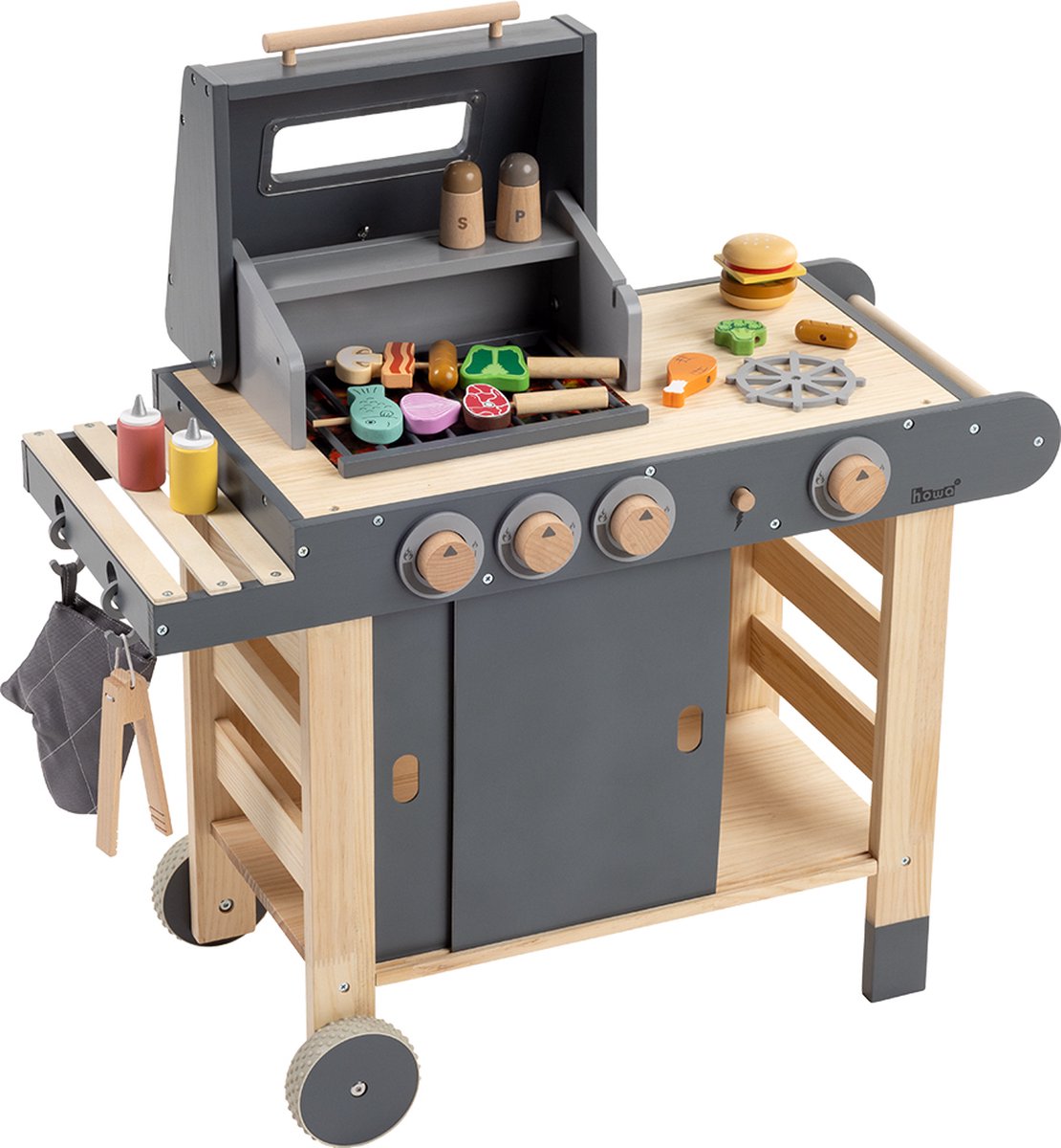 howa Houten Speelgoed BBQ Barbecue Grill 