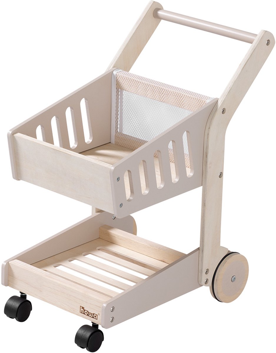  Houten Speelgoed Winkelwagen - Boodschappenwagen - Winkeltje Accessoires 4899