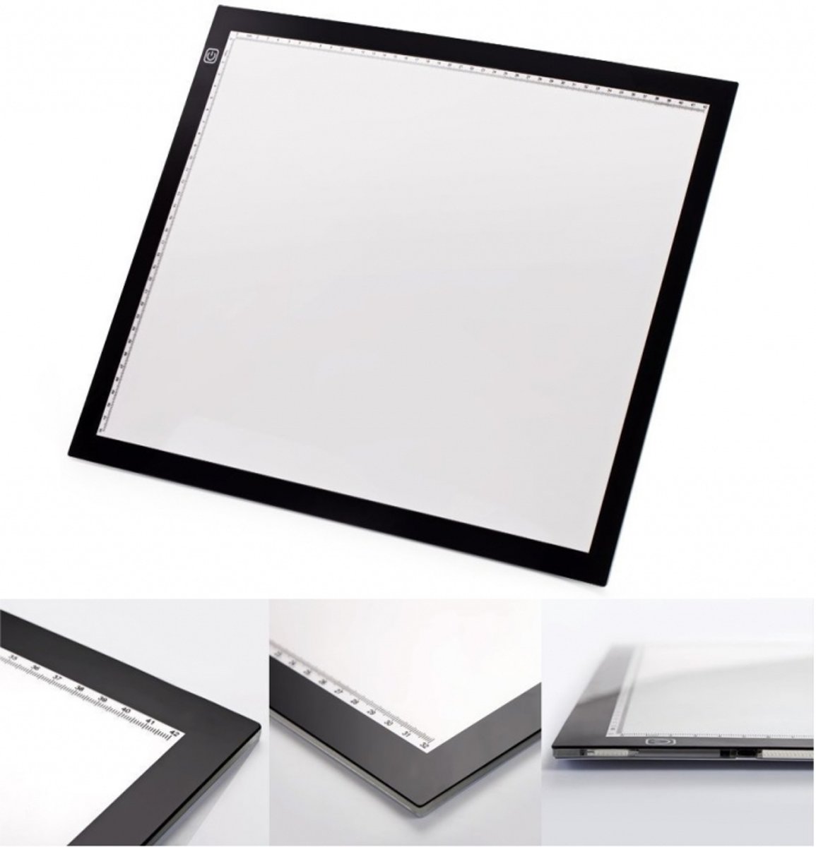 Professionele versie A3 LED licht Lichtbak / Tekentafel / Lichttafel / Lightpad / Lichtbox / Lightbox met 3 dimbare lichtstanden, o.a. voor Diamond Painting, fotografie, tekenen, tattoo etc, zwart , m