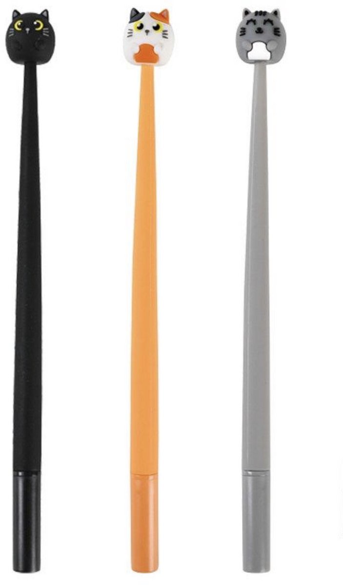 iTotal Set van 3 Flexible Shake Gel Pen 0.5mm White, Grey and Black CAT 3x17gr Blauwe inkt.