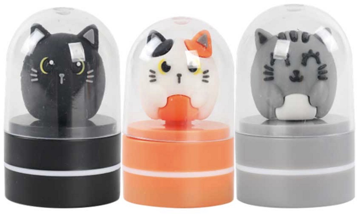 iTotal set van 3 Stamp “CAT” self ink stamps 3x3x5cm