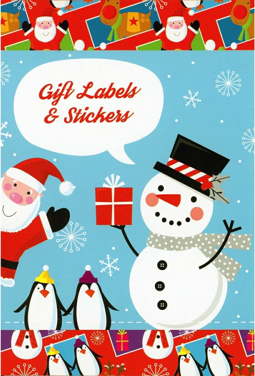 Boekje Met Kerst Cadeau Sticker Labels & Stickers - 20 blz - 10.5 x 15 cm
