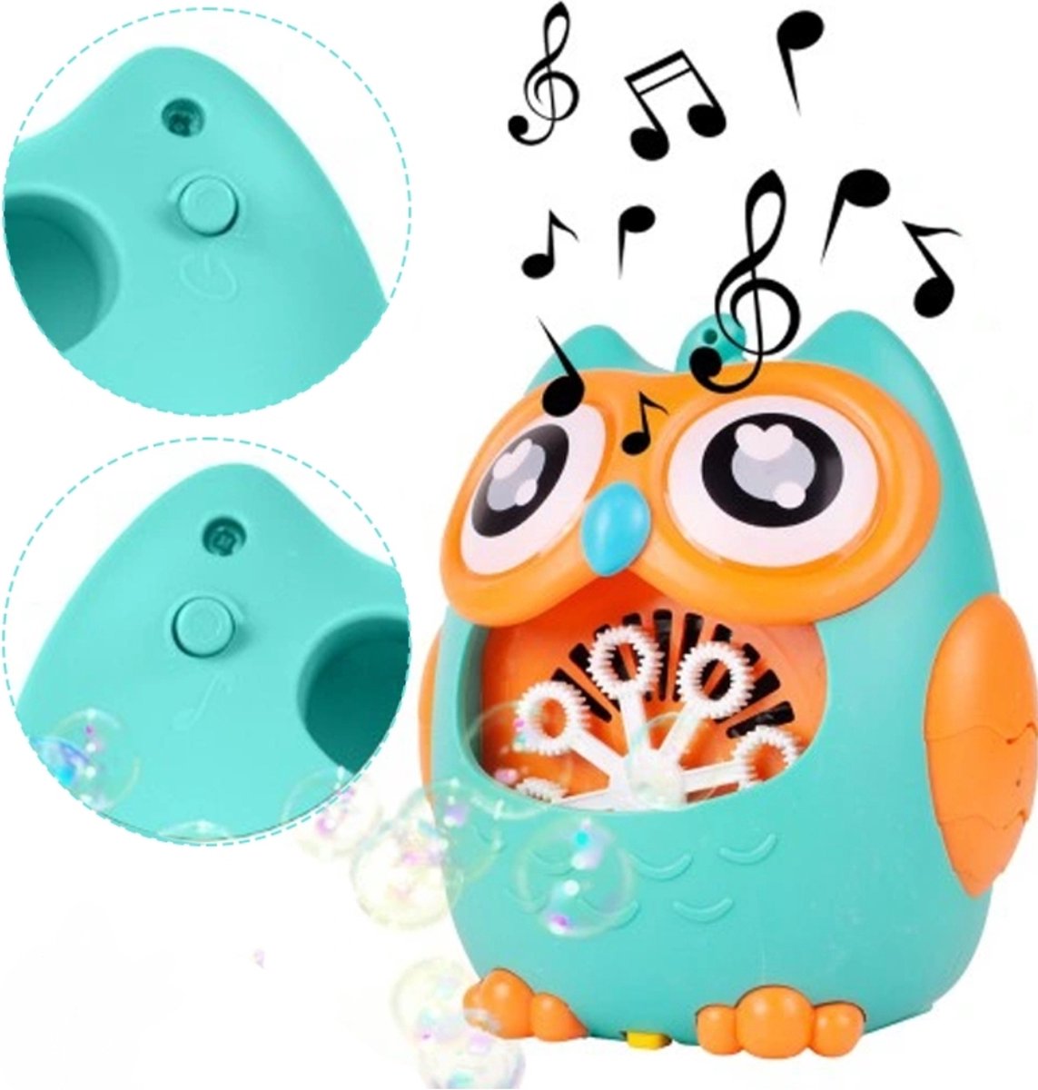 Ilso bellenblaas uil - bubble gun - licht en geluid - bellenblazer - bubble machine - inclusief batterijen en vloeistof