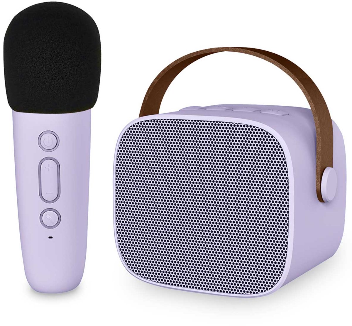 imoshion Karaoke Set voor Kinderen en Volwassenen - Bluetooth Speaker met Draadloze Microfoon - Lavender Lilac