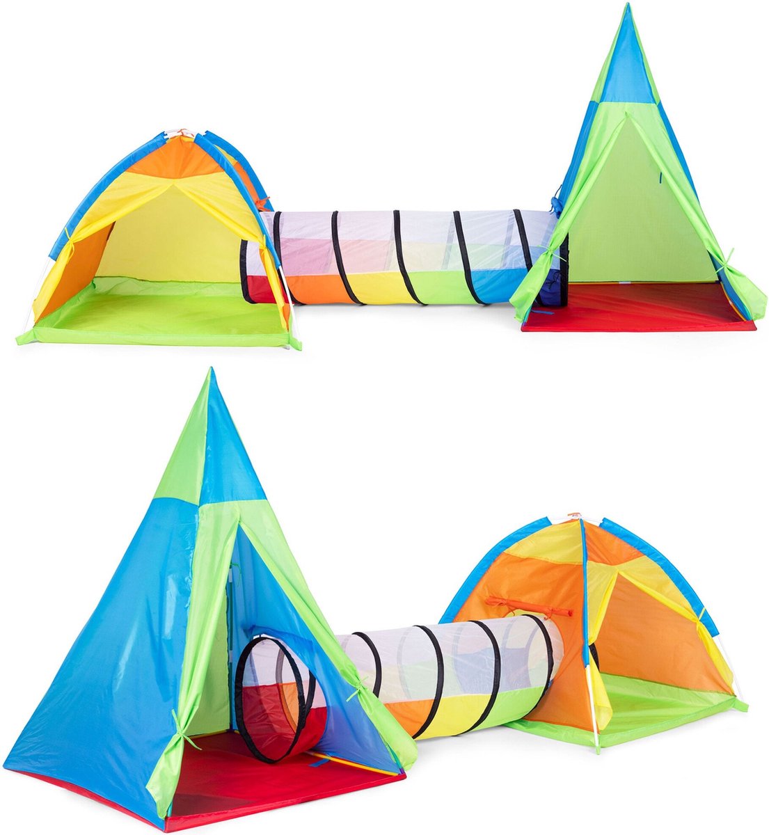Modulaire Speeltent Set voor Kinderen - Iglo + Tipi + Kruiptunnel - 3+ jaar