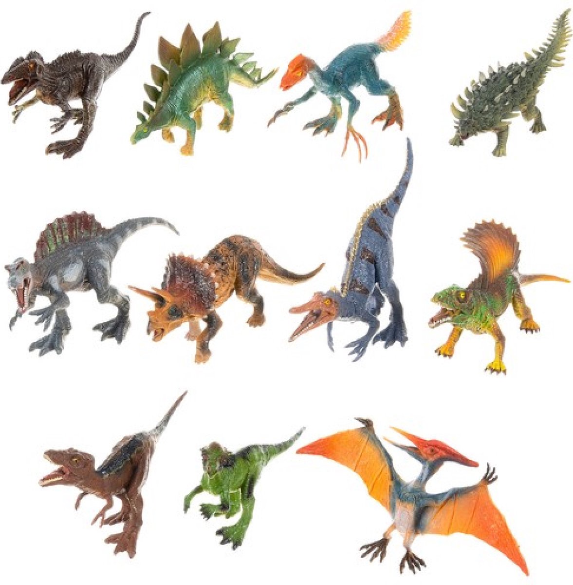 Dinosaurussen Speelfiguren + speelmat + opbergdoos , speelgoed met dino’s om allerlei avonturen mee te bedenken.