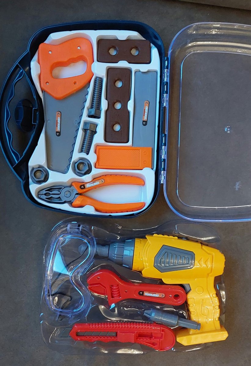 Speelgoed Gereedschapskoffer - Speelgoed Boormachine - geweldig cadeau voor kinderen - Muziekland - leren en spelen - rollenspellen - klussen speelgoed