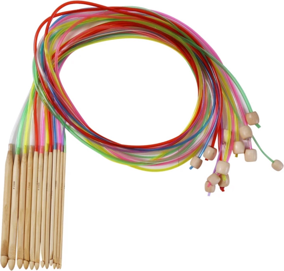 Flexibele Haaknaalden - Tunische Haaknaaldenset - Tunisch Haken - 12 Delig - Crochet Kit - IXEN