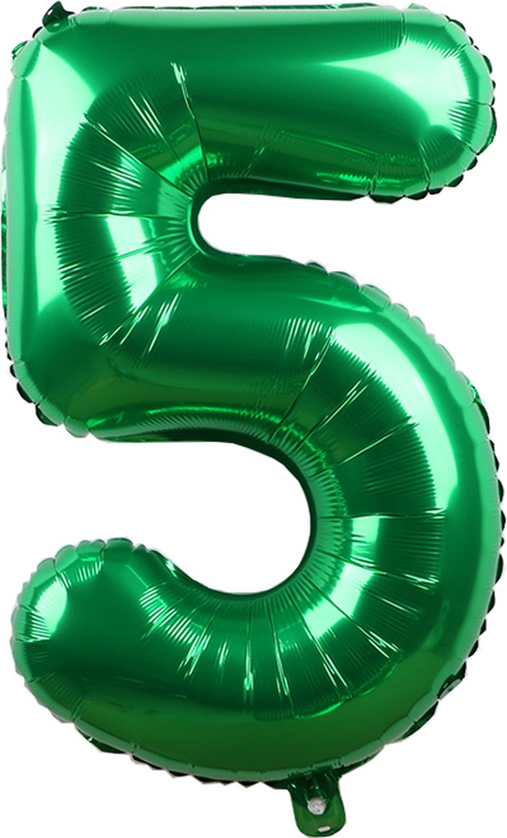 Folieballon / Cijferballon Groen XL - getal 5 - 82cm