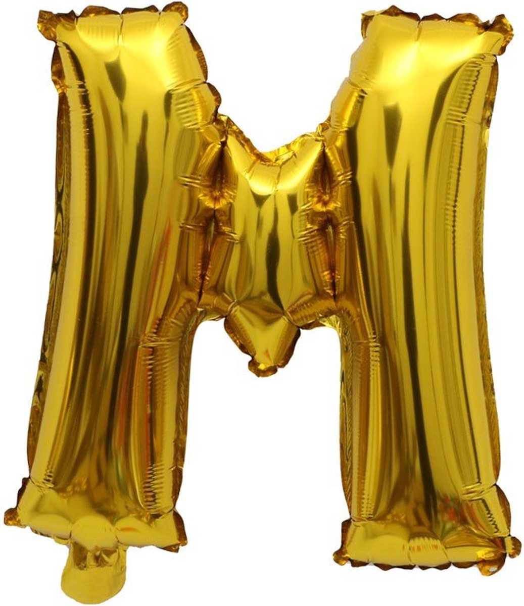 Folieballon / Letterballon Goud  - Letter M - 41cm