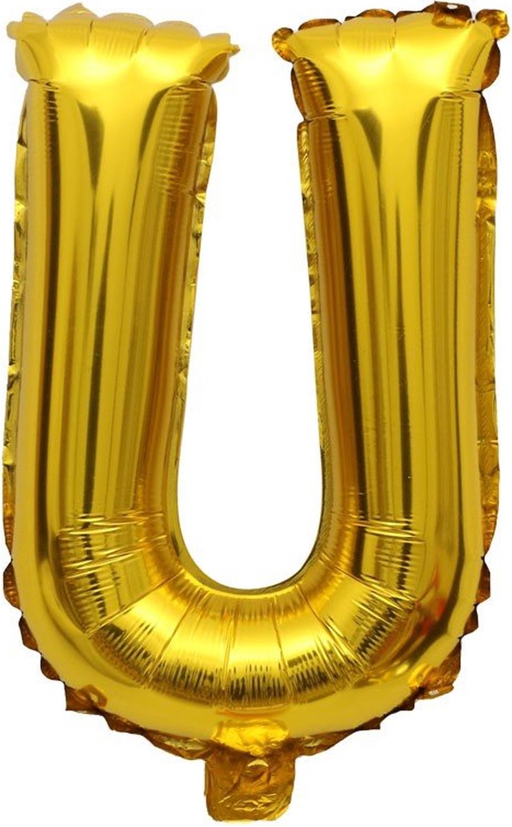 Folieballon / Letterballon Goud  - Letter U - 41cm